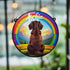 Cocker Spaniel Chocolate Rainbow Bridge Personalised Stained Glass Effect Suncatcher